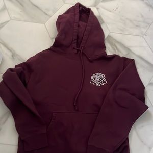 Obey burgundy rose hoodie